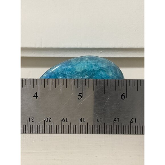 Polished Blue Apatite Stone Crystal Egg Natural - Picture 3 of 3